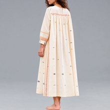Load image into Gallery viewer, Peasant Long Dress Offwhite Ocre
