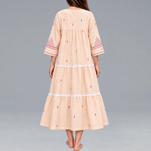 Load image into Gallery viewer, Scalloped Tiered Peach Dress

