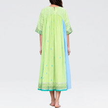 Load image into Gallery viewer, Curved Gather Dress Neon Green
