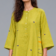 Load image into Gallery viewer, Manderine Collar Olive Kurta
