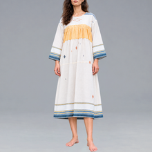 Load image into Gallery viewer, Off White Mango Pleated Bodies Dress

