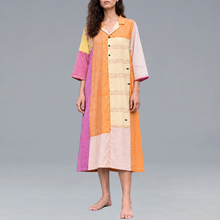 Load image into Gallery viewer, Assorted Patch work Orange Dress
