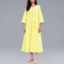 Load image into Gallery viewer, Centre Joint Gather Dress Yellow

