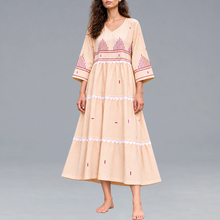 Load image into Gallery viewer, Scalloped Tiered Peach Dress

