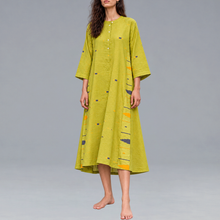 Load image into Gallery viewer, Manderine Collar Olive Kurta
