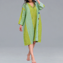 Load image into Gallery viewer, Green Stripe Patch V Neck
