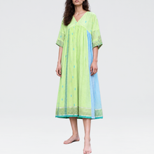 Load image into Gallery viewer, Curved Gather Dress Neon Green
