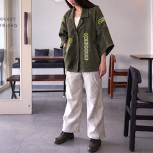 Load image into Gallery viewer, Olive Coat Colar shirt
