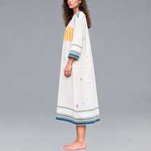 Load image into Gallery viewer, Off White Mango Pleated Bodies Dress
