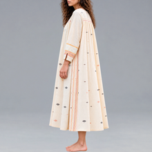 Load image into Gallery viewer, Peasant Long Dress Offwhite Ocre

