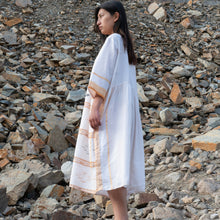 Load image into Gallery viewer, Offwhite Pintuck Gather Dress

